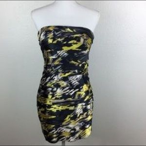Sexy strapless Bebe dress.